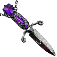 Thumbnail for Elvira Dagger Necklace Purple - Kreepsville