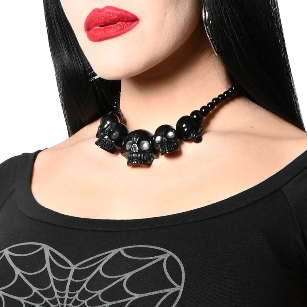Kreepsville 666 Black Skull Collection Necklace