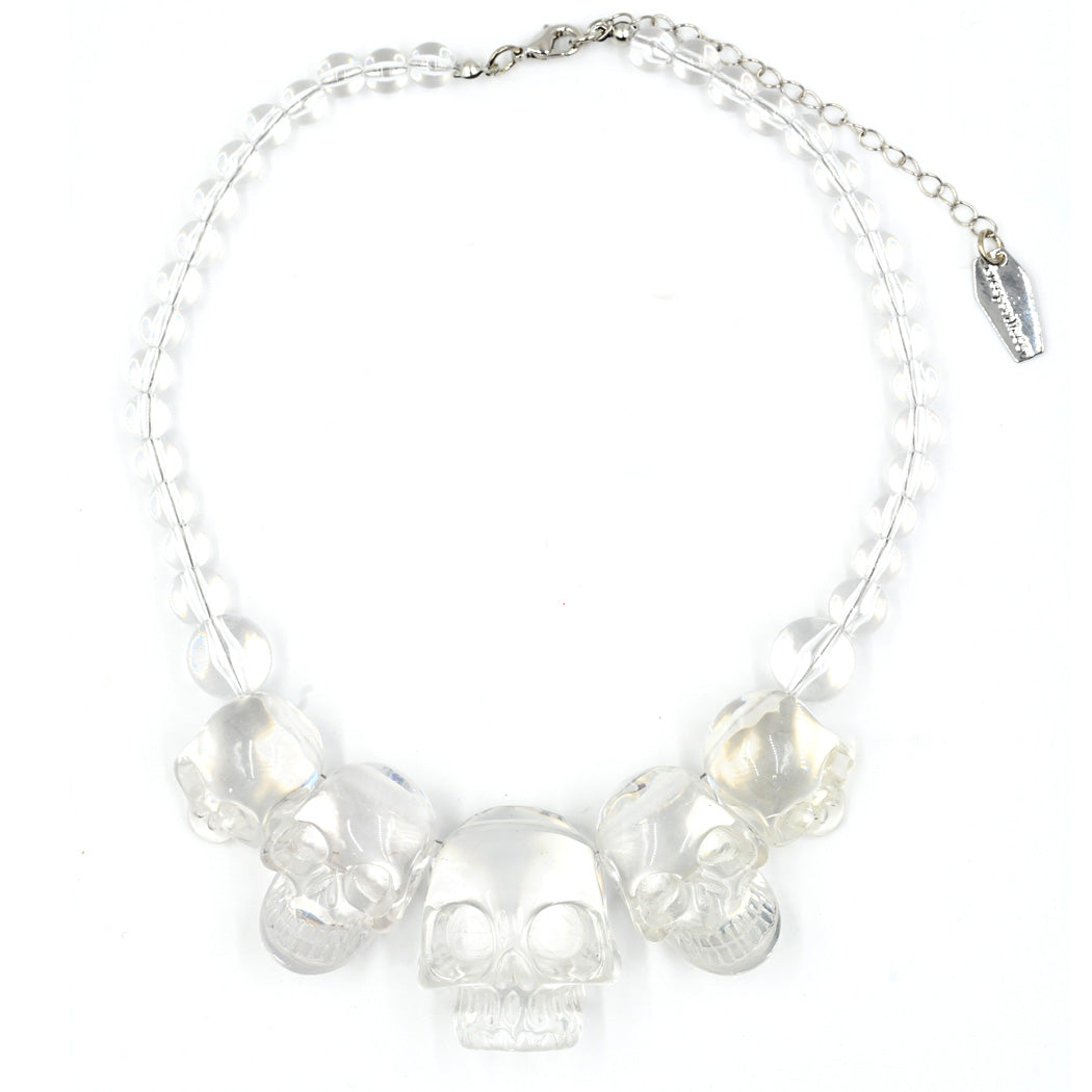Skull Collection Necklace Crystal Clear - Kreepsville
