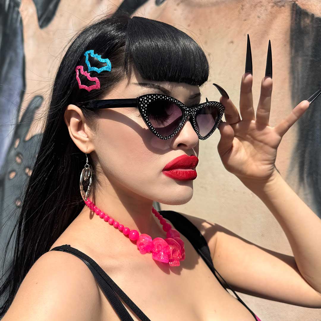 Bat Snap Hair Clips Blue Pink - Kreepsville