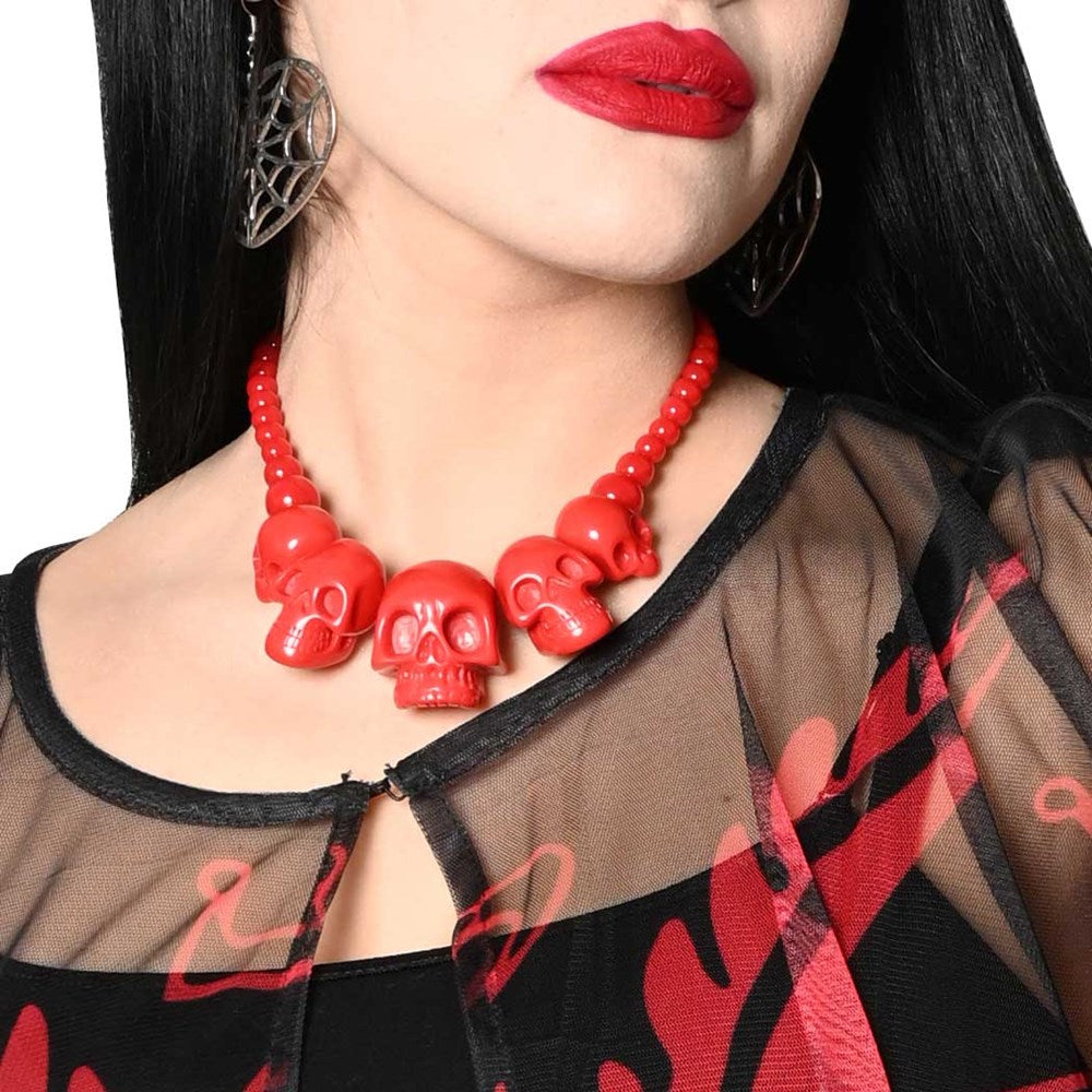 Skull Collection Necklace Red - Kreepsville