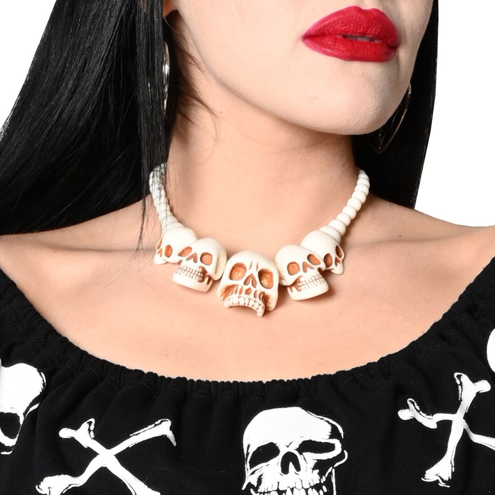 Kreepsville 666 White Skull Collection Necklace