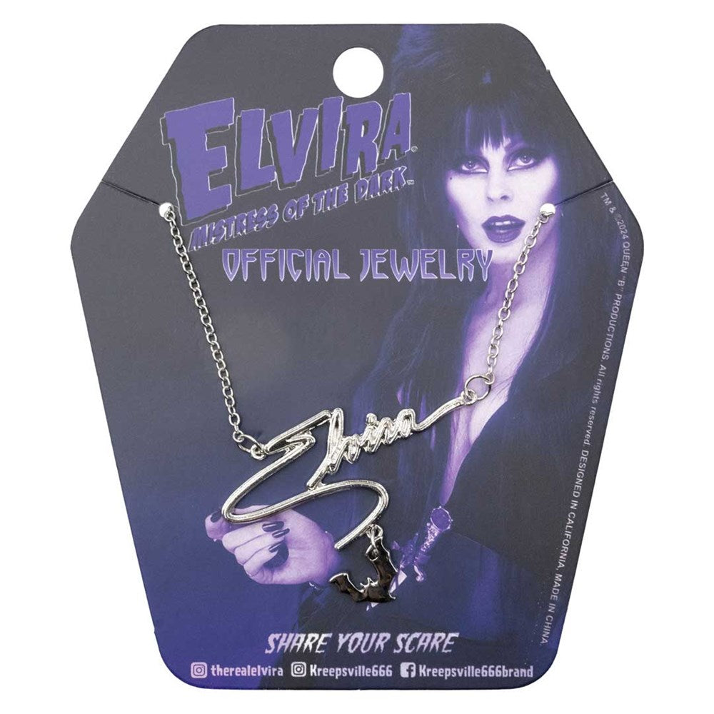 Elvira Bat Name Text Necklace - Kreepsville