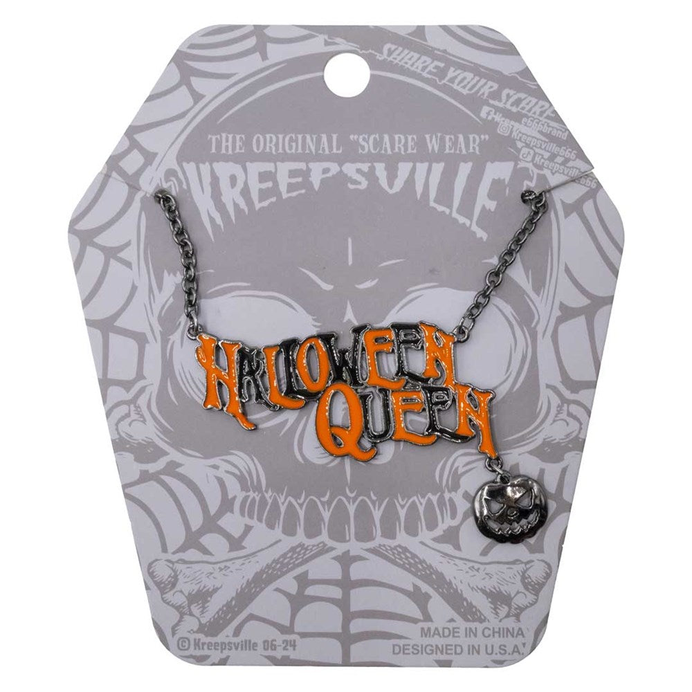 Halloween Queen Text Necklace - Kreepsville