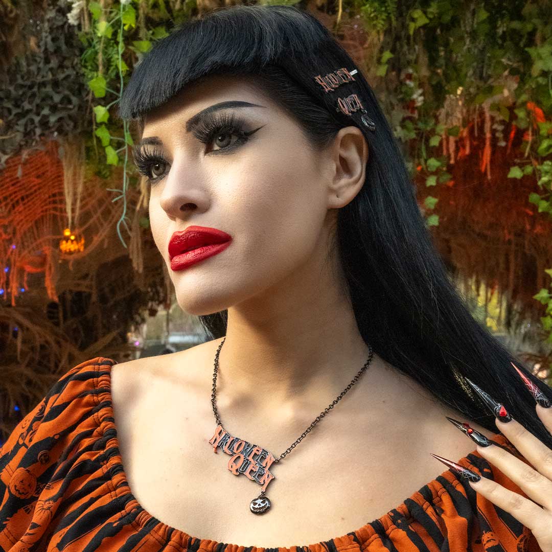 Halloween Queen Text Necklace