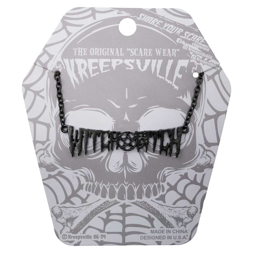 Witch Bitch Text Necklace