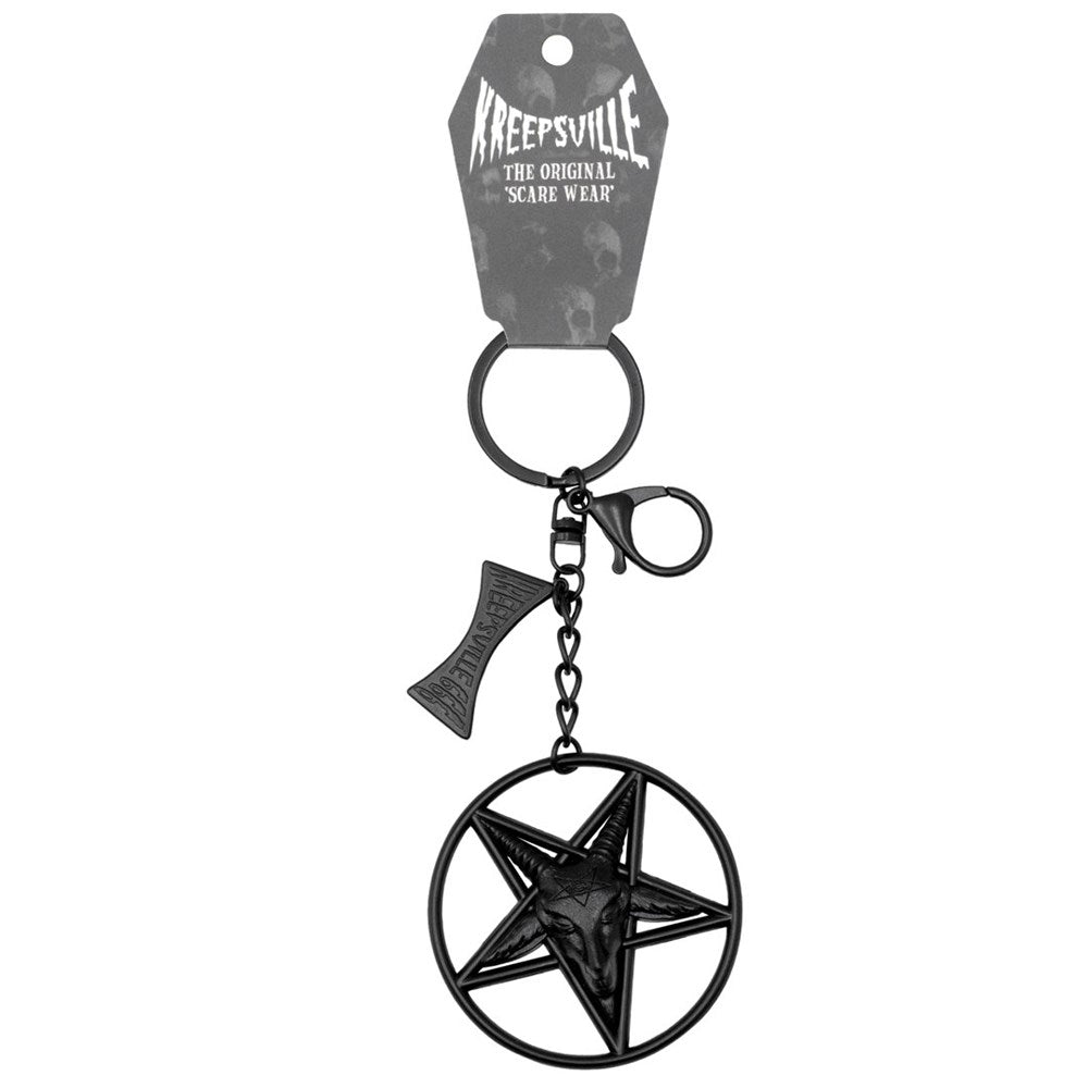 Baphomet Circle Charm Keychain - Kreepsville