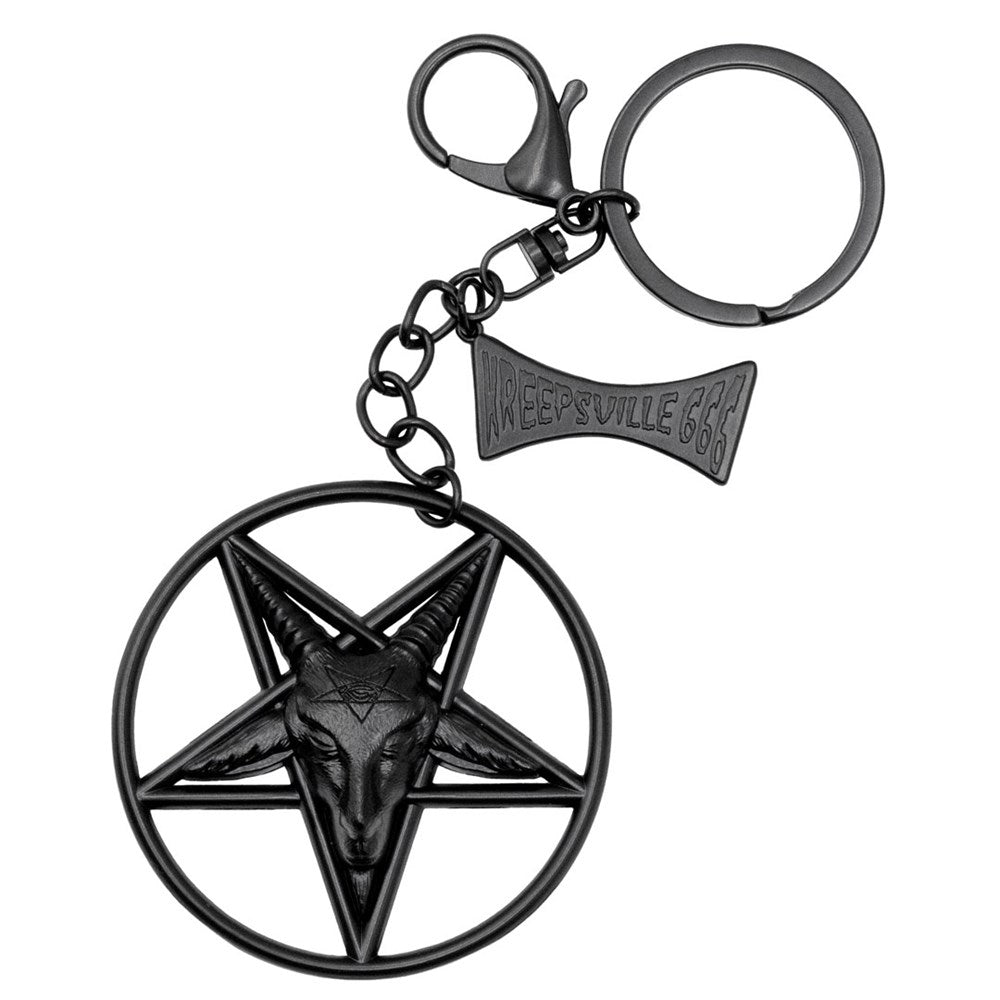 Baphomet Circle Charm Keychain - Kreepsville