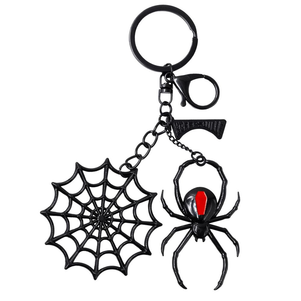 Black Widow Web Charm Keychain - Kreepsville