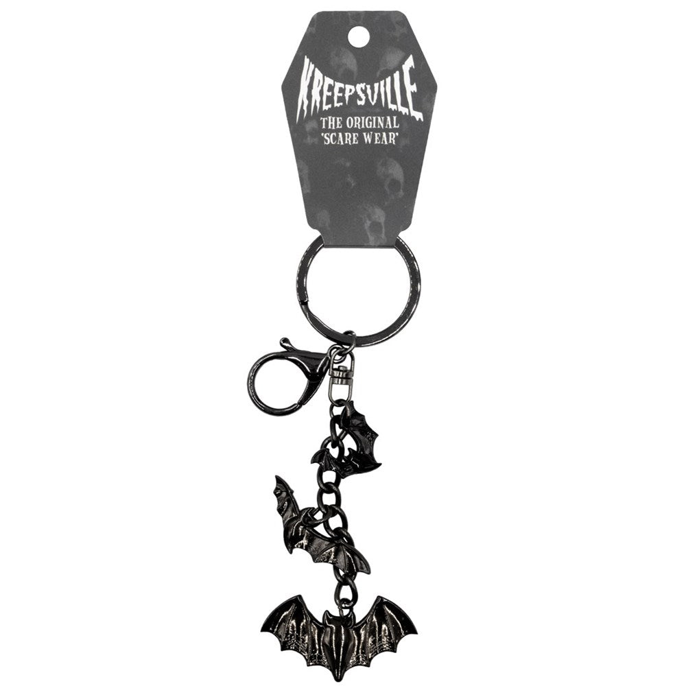 Flying Bats Charm Keychain - Kreepsville