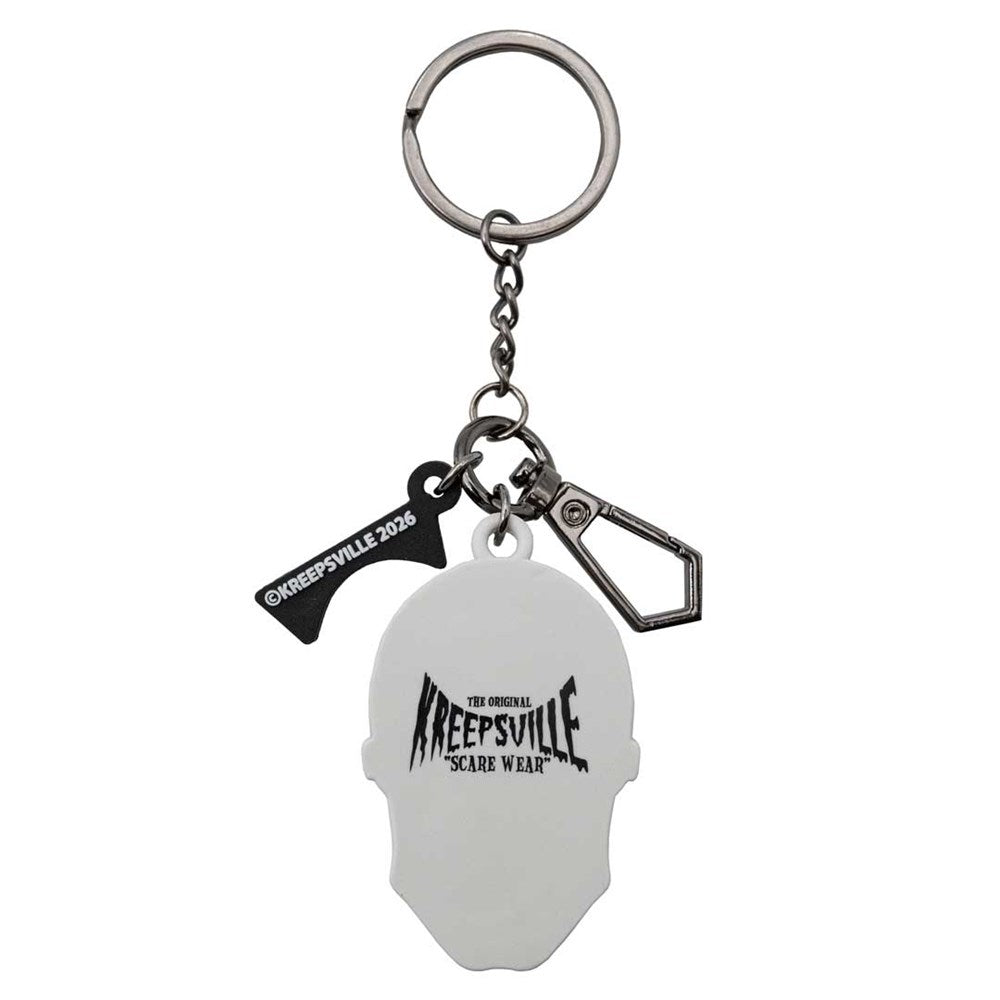 Skull White 3D Flat Keychain - Kreepsville