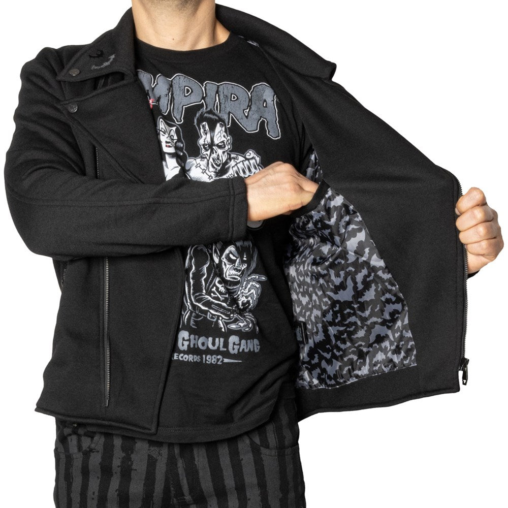 Bats Biker Fleece Zip Up Jacket - Kreepsville