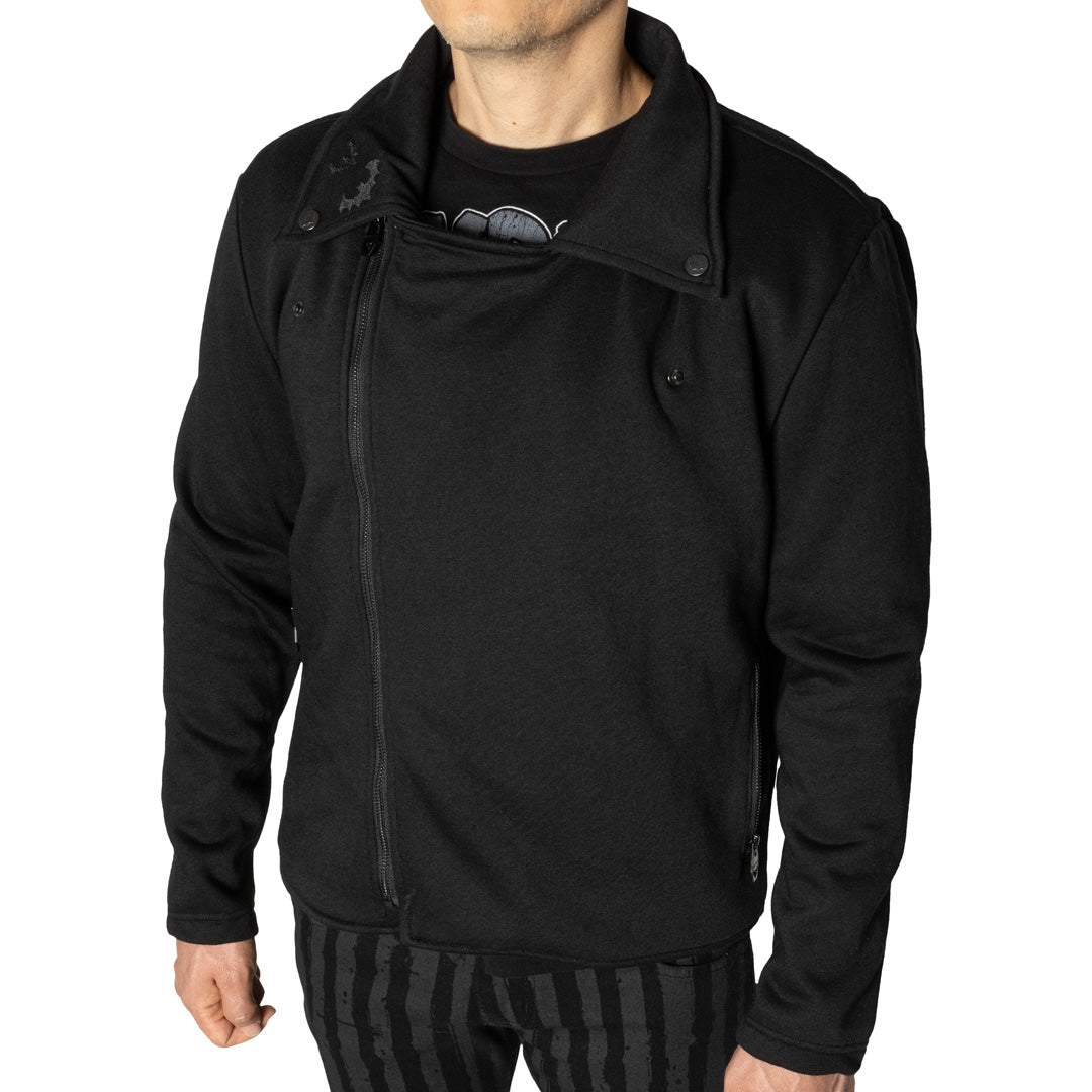 Bats Biker Fleece Zip Up Jacket - Kreepsville
