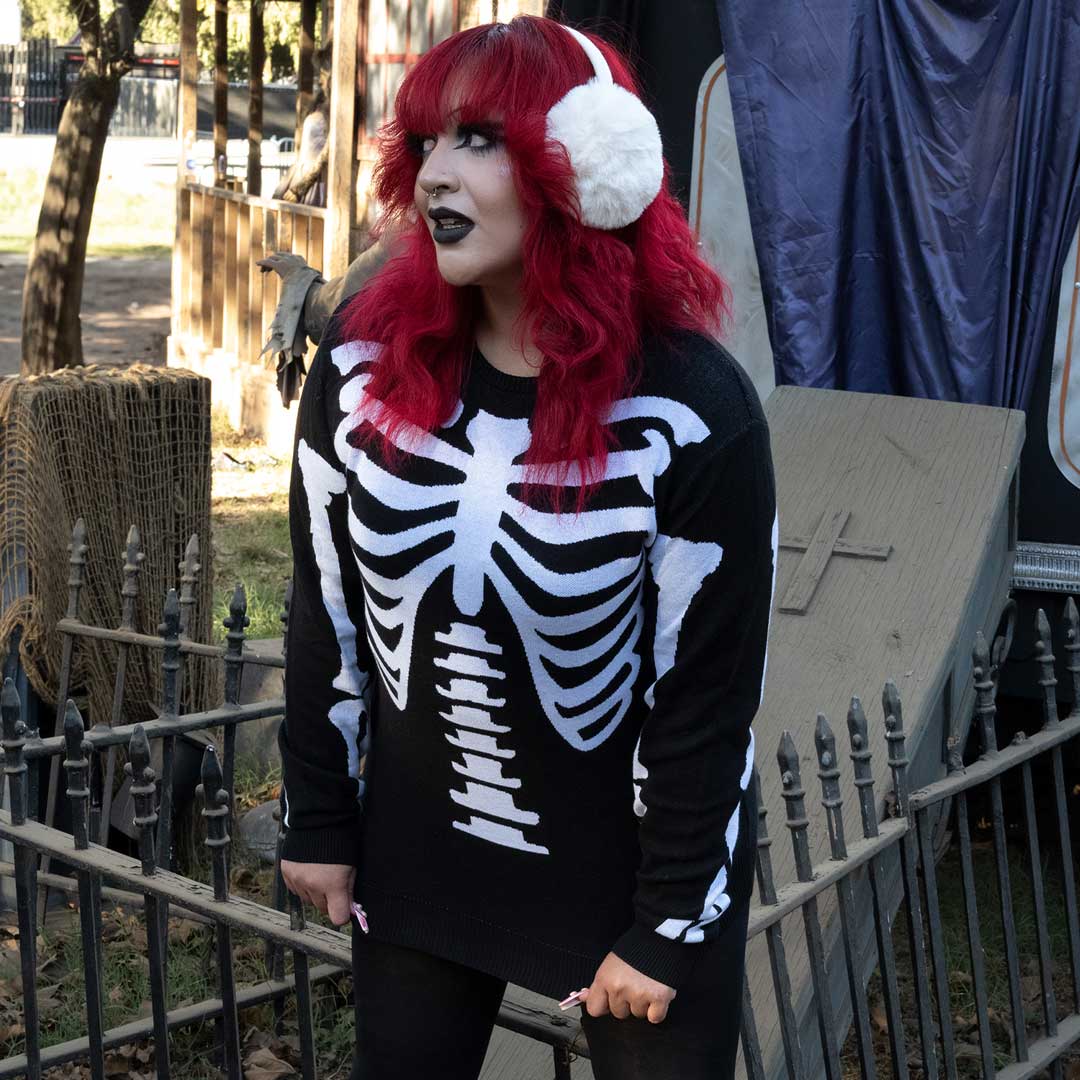 トップス Bone sweater by sojie M Ribcage Skeleton Bones Sweater