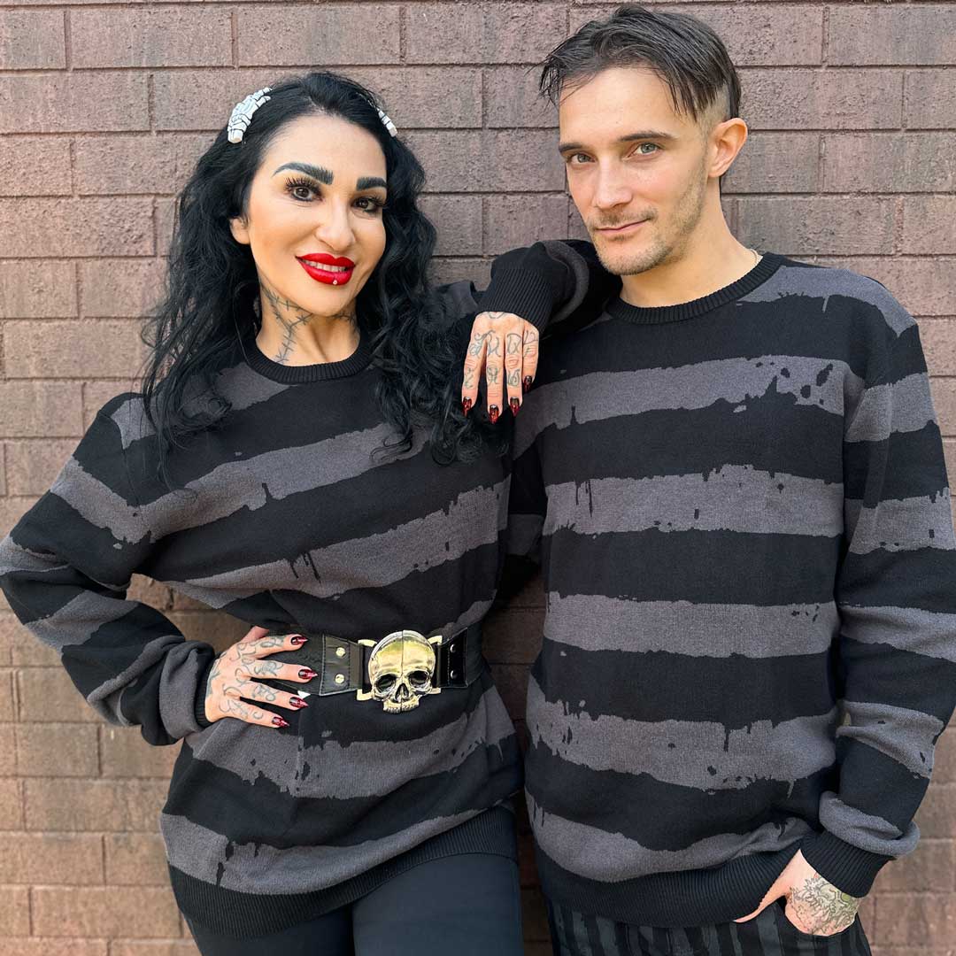 Destroyer Stripe Grey Sweater - Kreepsville