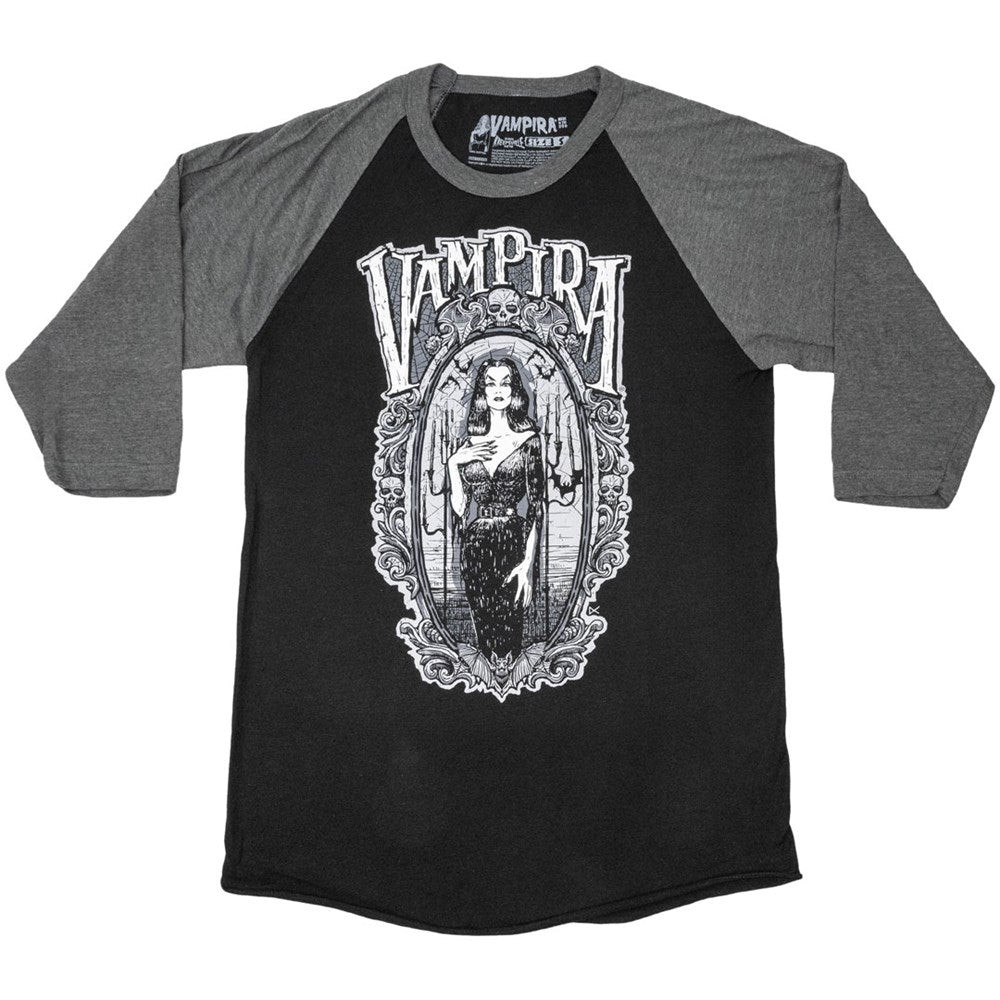Vampira Gorey Frame Longsleeve Raglan Tee - Kreepsville