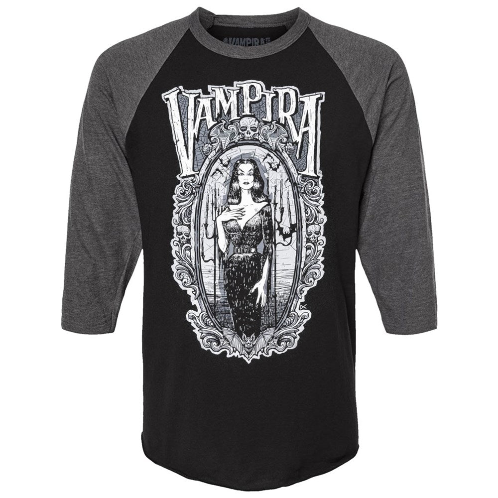 Vampira Gorey Frame Longsleeve Raglan Tee - Kreepsville