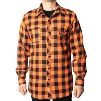 Thumbnail for Pumpkin Face Orange Flannel Shirt - Kreepsville