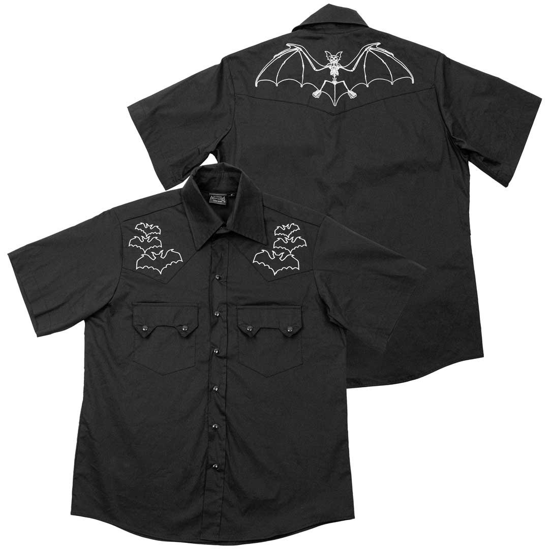 Bat Bone White Western Shirt - Kreepsville