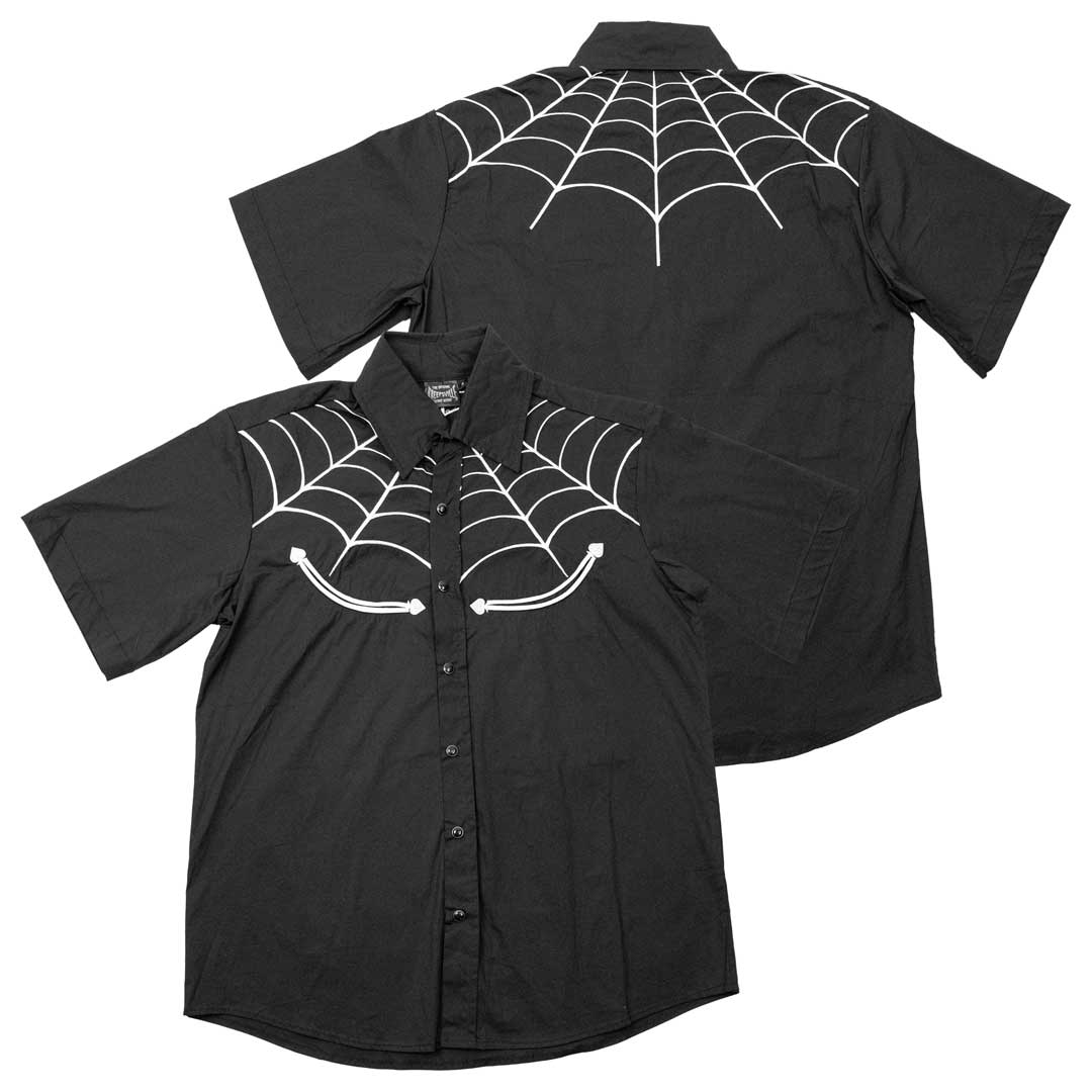 Spiderweb White Western Shirt - Kreepsville