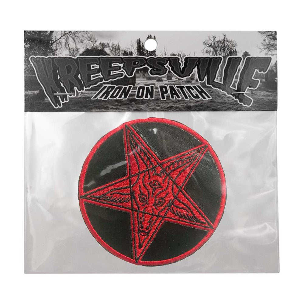 Satanic Circle Shiny Red Patch - Kreepsville