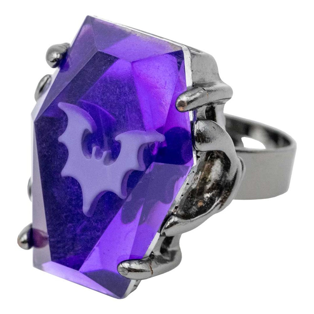 Elvira Coffin Jewel Purple Ring - Kreepsville
