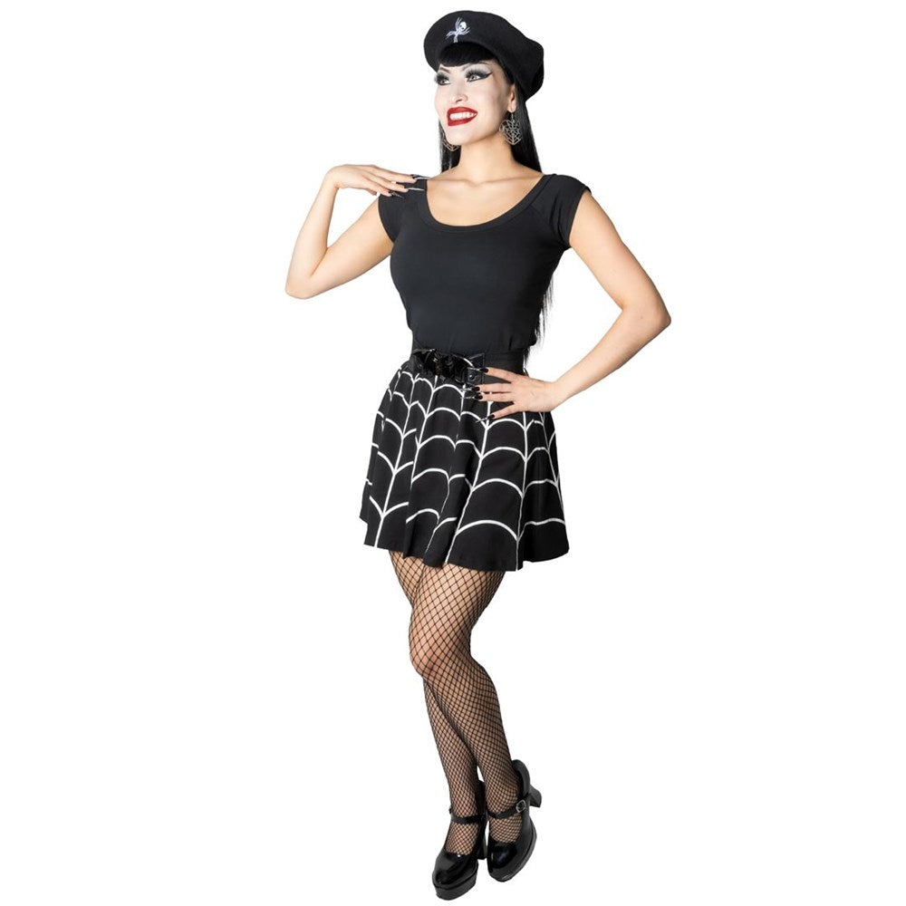 kreepsville 666 Spiderweb skater skirt
