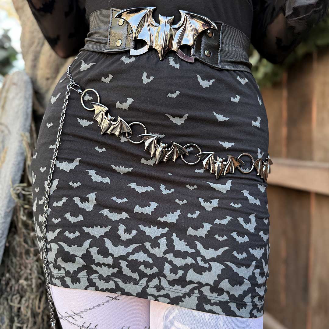 Bat Repeat Gradient Mini Skirt - Kreepsville