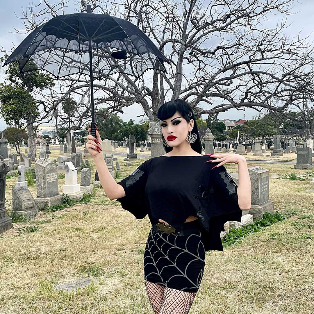 Spiderweb Mini Skirt Grey - Kreepsville