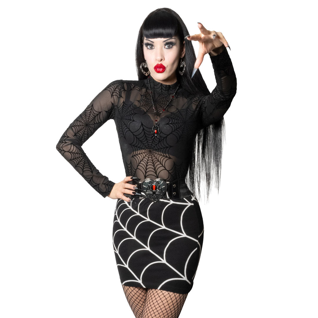 Spiderweb Mini Skirt White - Kreepsville