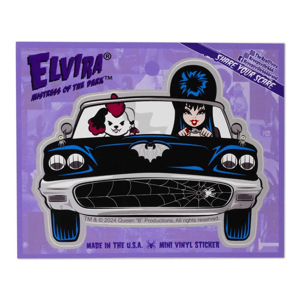 Elvira And Gonk Macabre Mobile Mini Vinyl Sticker - Kreepsville