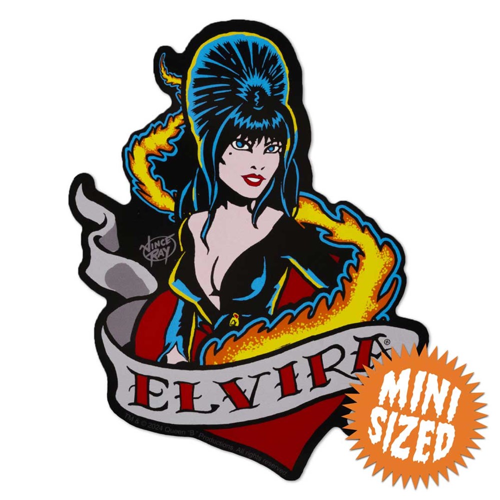 Elvira Tattoo Heart Mini Vinyl Sticker - Kreepsville