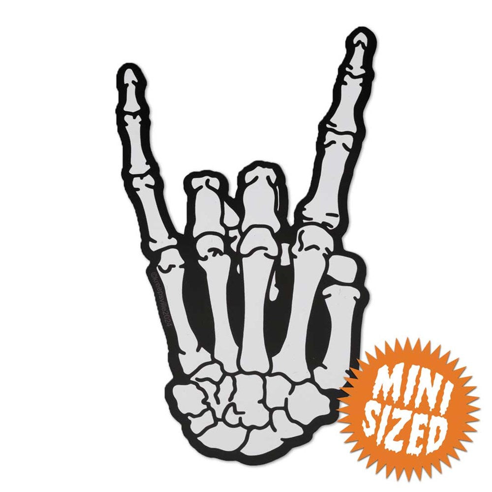 Skeleton Hand Devil Mini Vinyl Sticker - Kreepsville