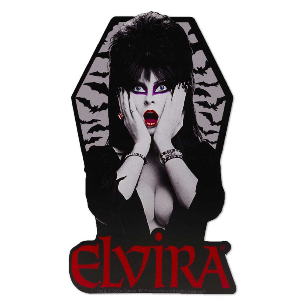 Elvira Coffin Bats Vinyl Sticker - Kreepsville