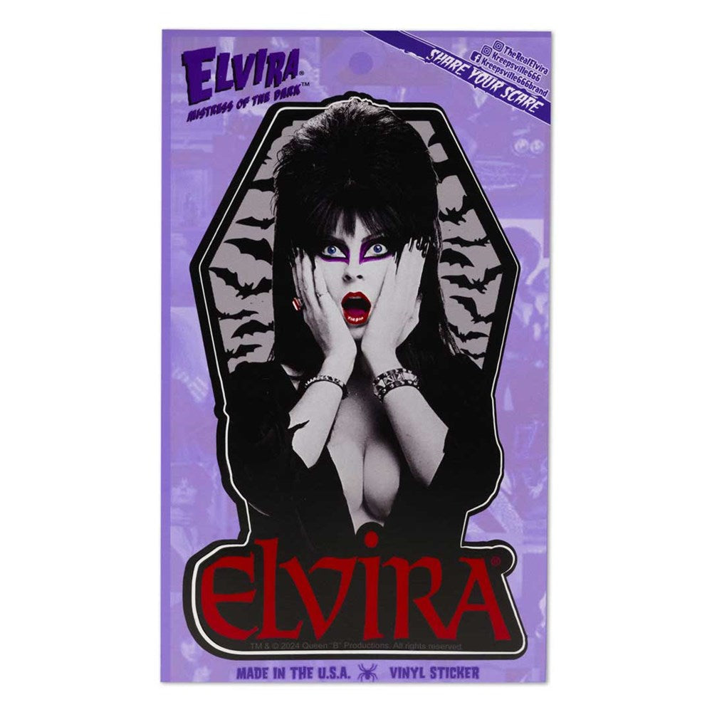 Elvira Coffin Bats Vinyl Sticker - Kreepsville