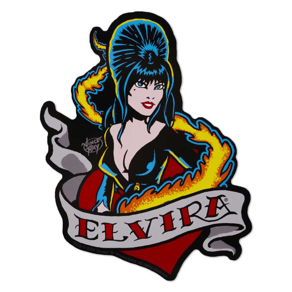 Elvira Tattoo Heart Vinyl Sticker - Kreepsville