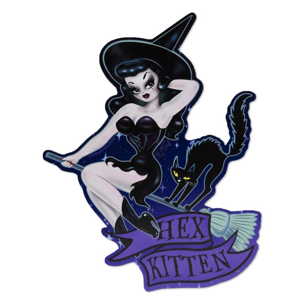 Hex Kitten Witch Vinyl Sticker - Kreepsville