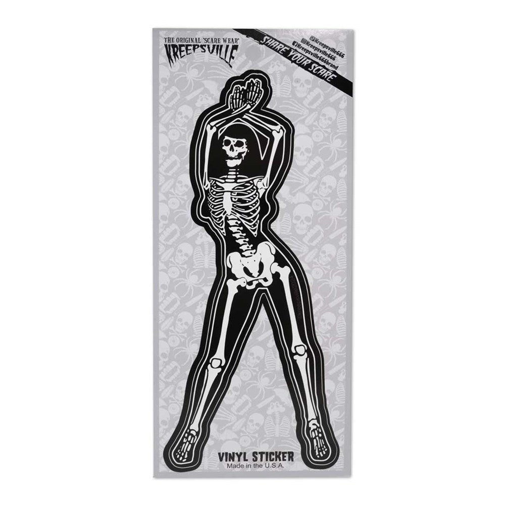 Skeleton Pin-up Arms Standing Vinyl Sticker - Kreepsville