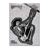 Thumbnail for Skeleton Pin-up Leg Up Vinyl Sticker - Kreepsville