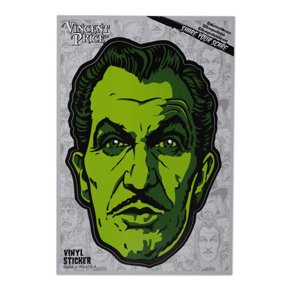 Vincent Price Classic Face Vinyl Sticker - Kreepsville