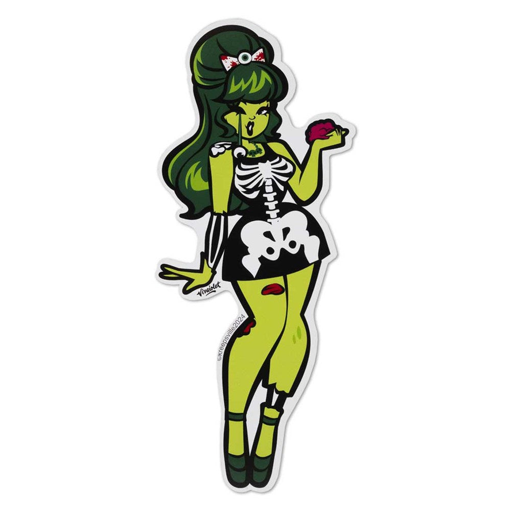 Zombie Girl Vinyl Sticker - Kreepsville