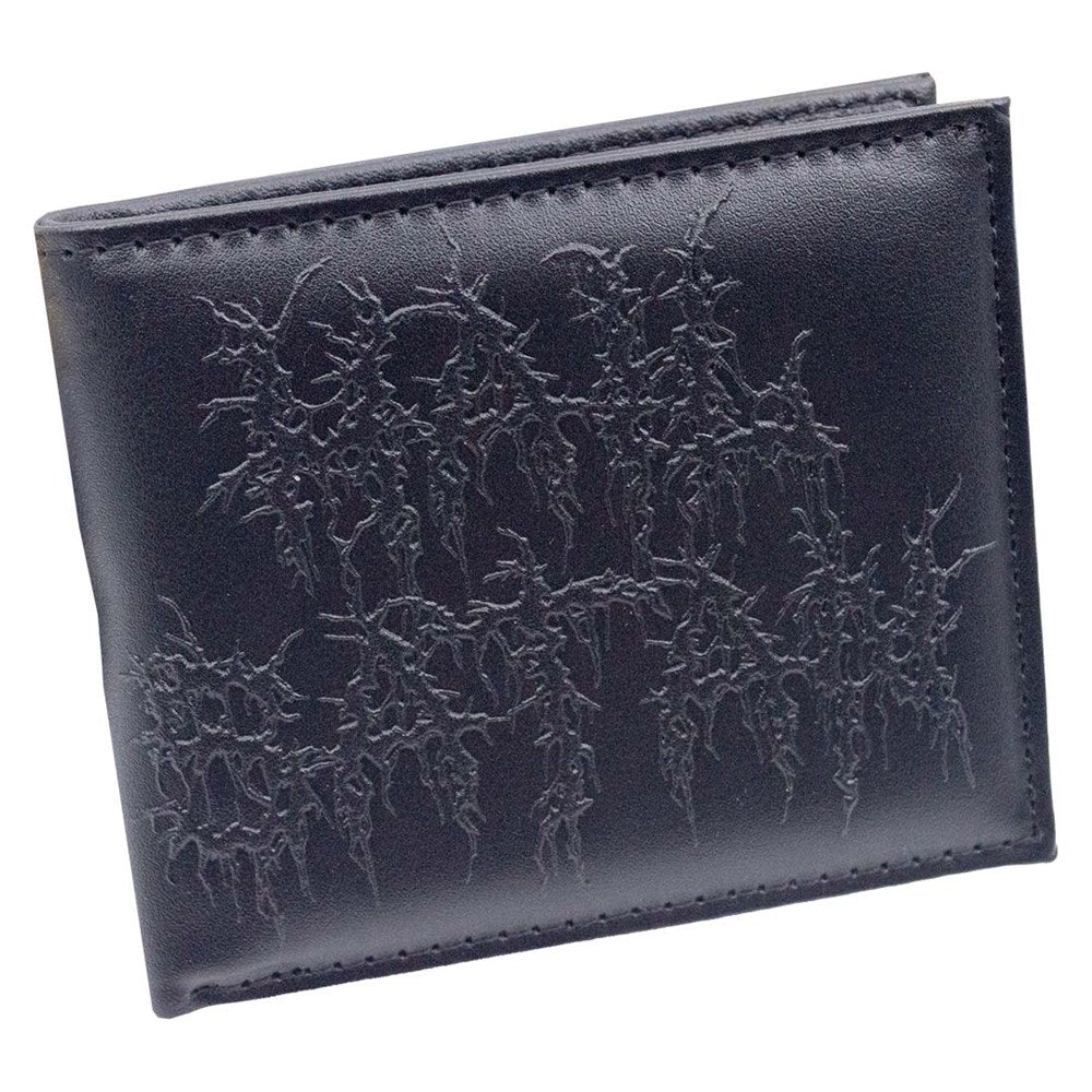 Spiral Bat Curse Bi-Fold Wallet - Black Leather Wallet With Gothic Bat Design, 13x10x2 Cm