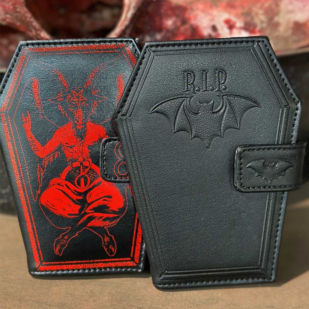 RIP Bat Embossed Coffin Wallet