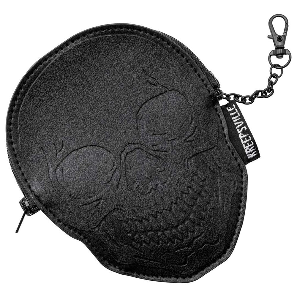 Embossed Skull Zip Wallet ID Case - Kreepsville