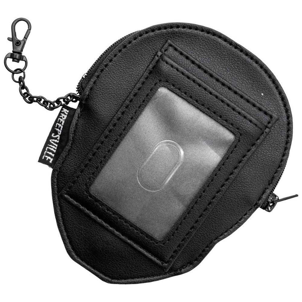 Embossed Skull Zip Wallet ID Case