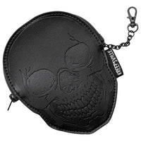 Thumbnail for Embossed Skull Zip Wallet ID Case - Kreepsville