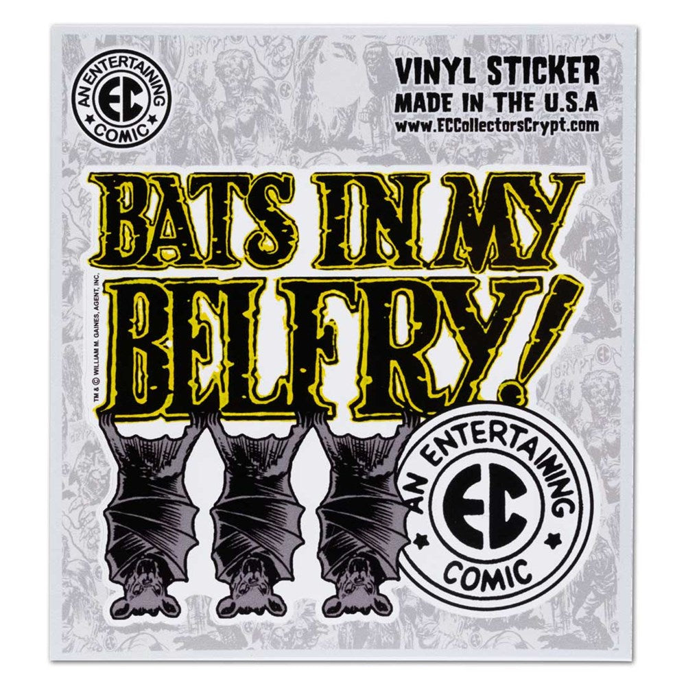 Tales From The Crypt Bats In My Belfry 3 Bats Sticker - Kreepsville