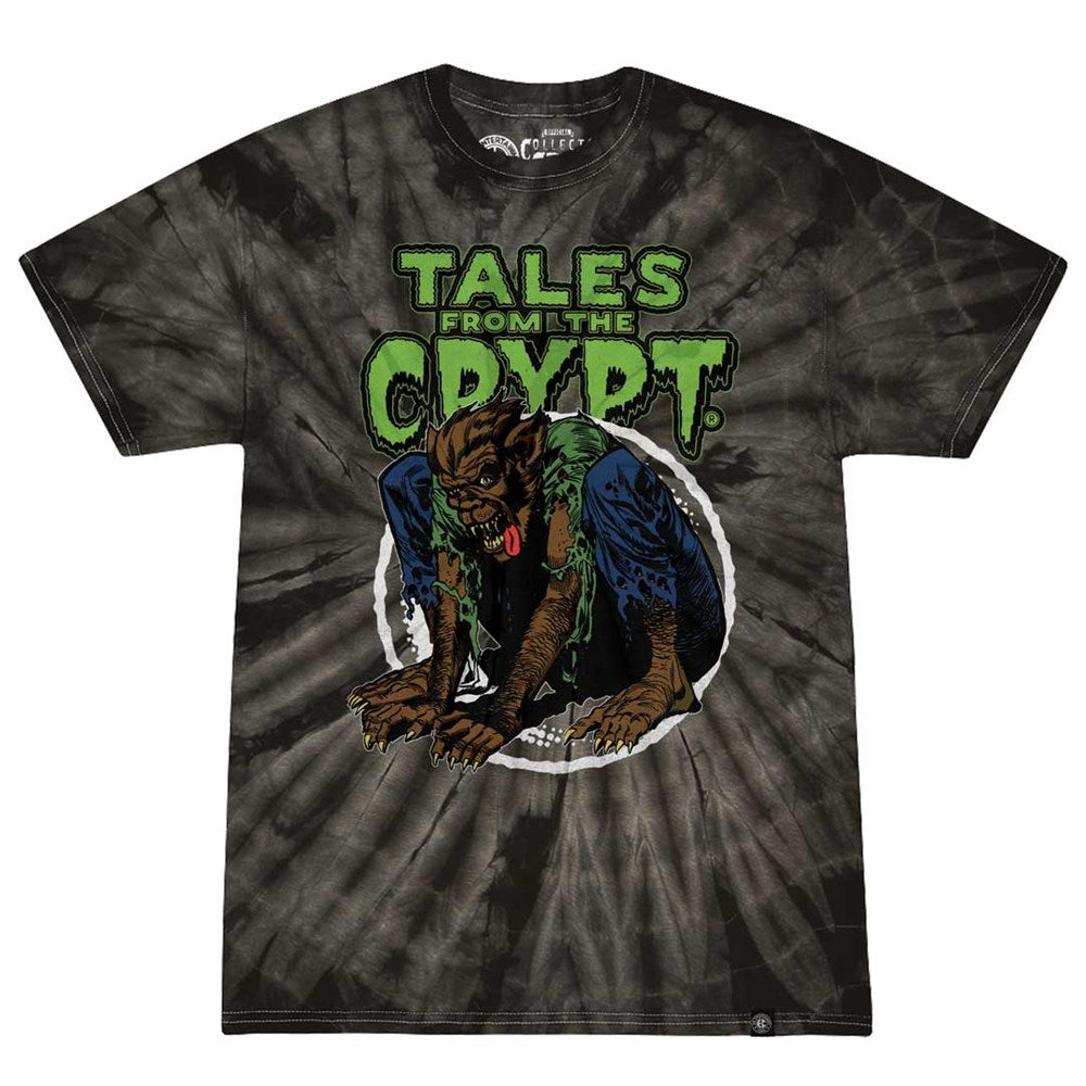 Tales From The Crypt Werewolf Circle Tie Dye Black T-shirt