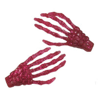 Thumbnail for Skeleton Bone Hand Hairslides Pink Glitter - Kreepsville