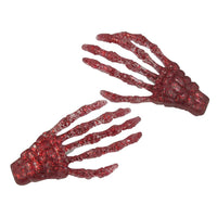 Thumbnail for Skeleton Bone Hand Hairslides Red Glitter - Kreepsville